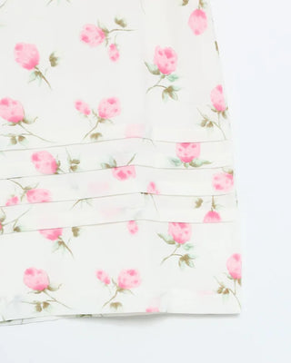 Vintage rose pattern midi skirt