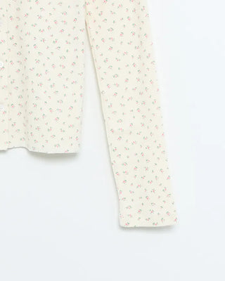 Mini Flower Rib Slim Cardigan