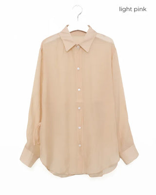 See-through side ribbon shirt