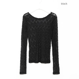 Lace long-sleeve T-shirt