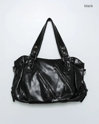 Zip Detail Motor Boston Bag