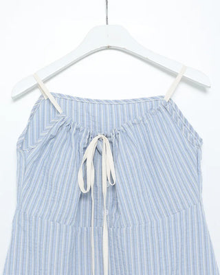 Two-tone striped gathered camisole