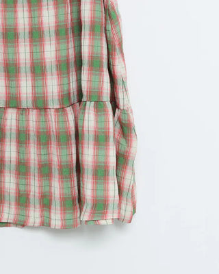 Checked camisole strap mini dress