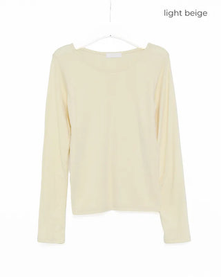 Bateau Neck Basic Long T-Shirt