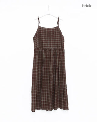 Ribbon check long dress