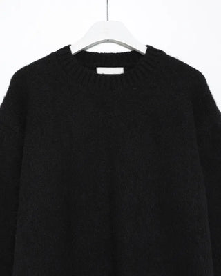 (Unisex) Wool Blend Round Neck Hairy Knit