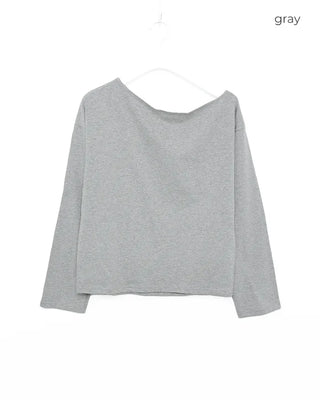 Off-shoulder cotton T-shirt