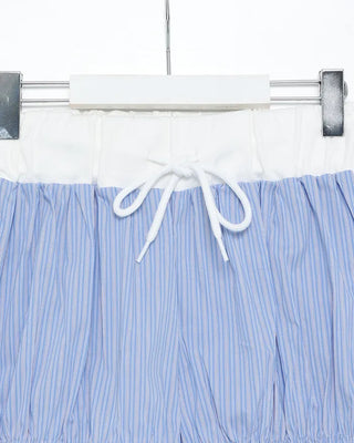 Lace hem striped short pumpkin pants
