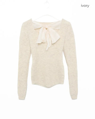 Back ribbon detail knit