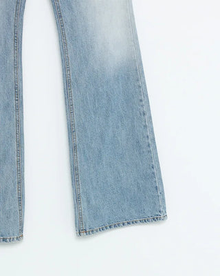 Washed low-rise denim
