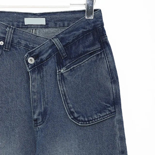 Asymmetrical denim pants