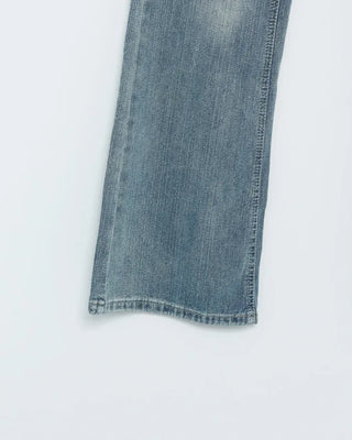 Lace-up bootcut denim pants