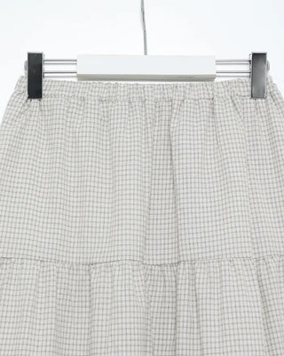 Checked long skirt