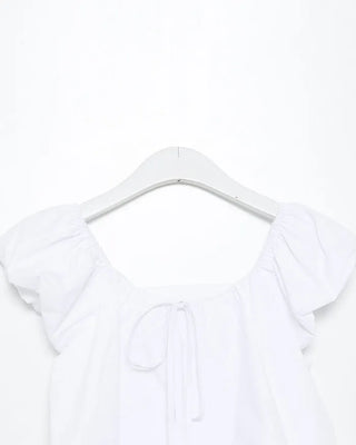 Ribbon puff sleeve blouse