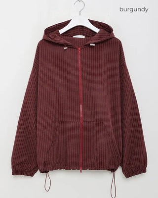 (Unisex) Becca Check Hooded Jacket