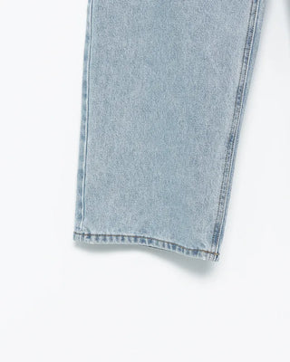 Wide straight light denim pants