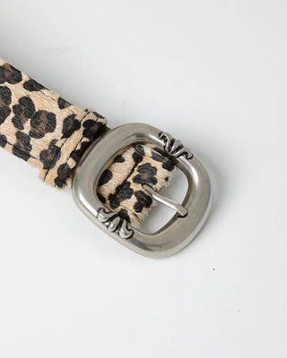 Round leopard belt