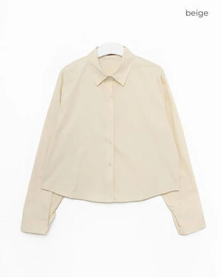 Point pocket cropped shirt