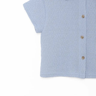 Cropped knit color cardigan