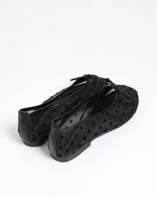 Ribbon Dot Organza Flat Shoes