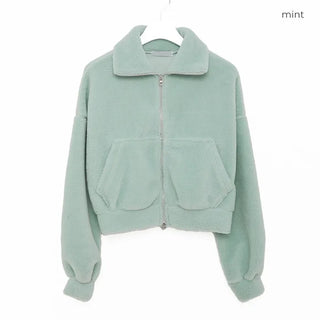 Boucle High Neck Cropped Jumper
