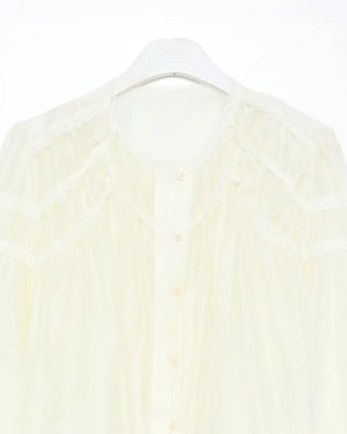 Scalloped lace detail blouse