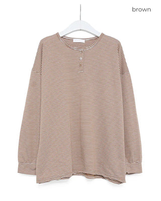 Striped Henley Neck T-shirt