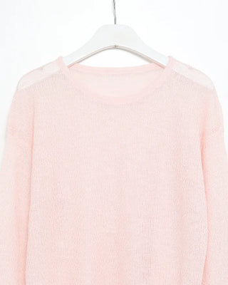Crop-fit sheer long-sleeve knit