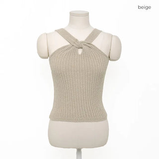 Neck Point Knit Top