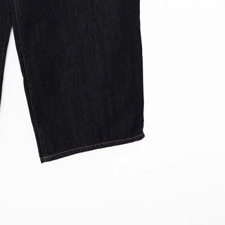 Non-washed wide-leg denim pants