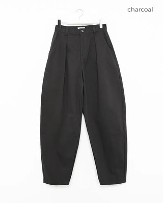 Pleated cotton wide-leg pants