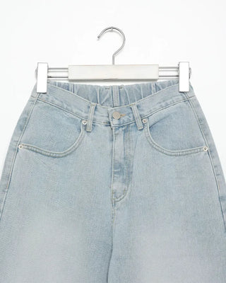 Washed oversized denim pants