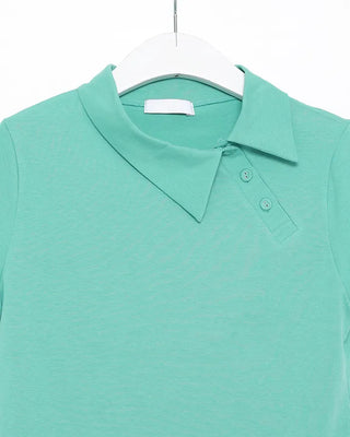 Unique Polo Neck Short Sleeve T-Shirt
