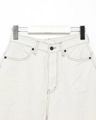 Button-back cinch flap balloon cotton pants