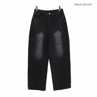 Vintage Wash Wide Denim Pants