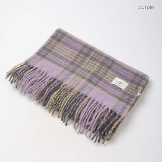 Checkered tassel muffler
