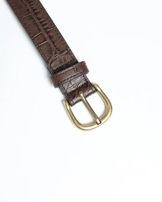 Crocodile oval buckle belt