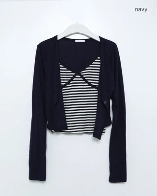Striped camisole and cardigan set