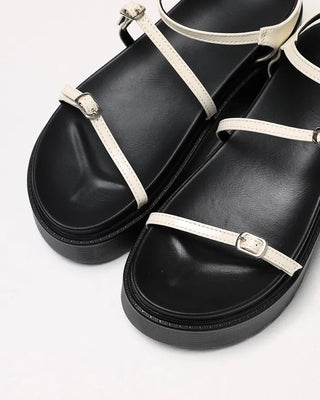Platform sandals with belts