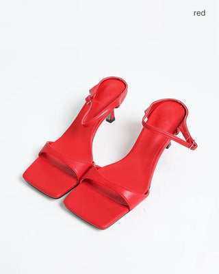 Square-line high heels