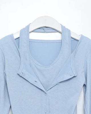 Halter neck layered cardigan