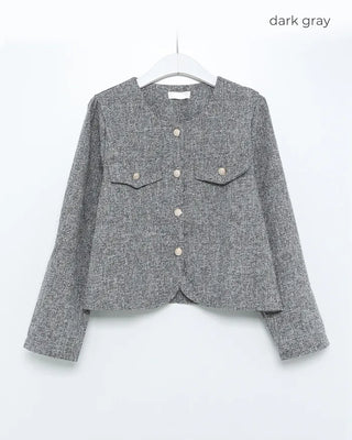 Gold button tweed jacket