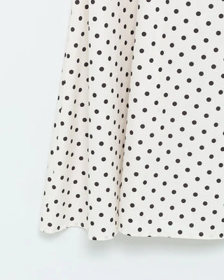 Polka Dot Frill Short Sleeve Long Dress
