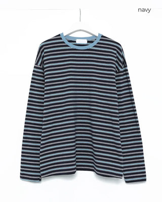 Color-blocked striped T-shirt