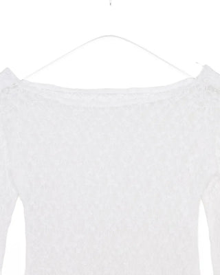 See-through lace long-sleeve T-shirt