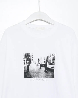 Photo print long-sleeved T-shirt