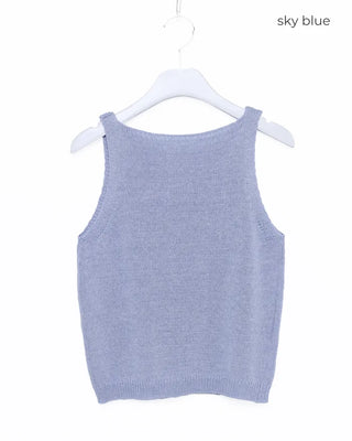 Linen knit sleeveless top