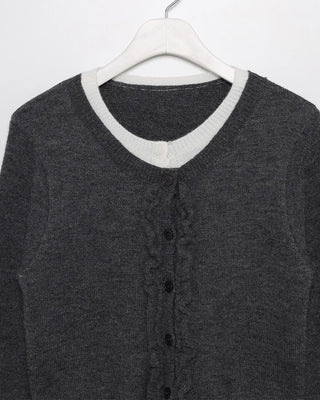 Layered Point Frill Cardigan