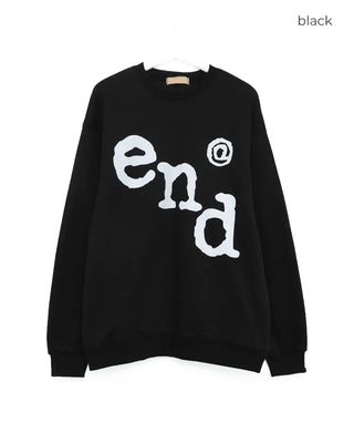 (Unisex) end lettering brushed fleece sweatshirt