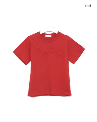 Flower Round Neck Half Sleeve T-Shirt